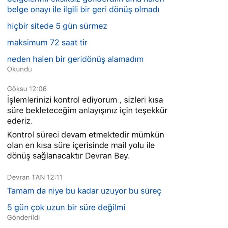 Belge Onayı İçin Bekletilen Hesap