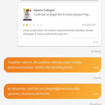 Alerjik Reaksiyon Sonrası İade Sorunu