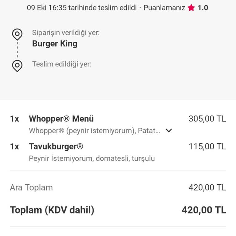 Eksik Hamburger Ve İade Sorunu: Müşteri Hizmetlerine Ulaşamıyorum