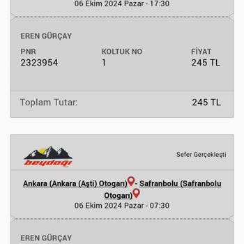 Beydağı Turizm'de Şoförün Fahiş Ücret Talebi