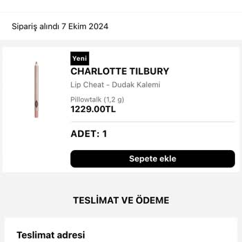 Sephora'dan Alınan Dudak Kalemi Hala Kargoya Verilmedi