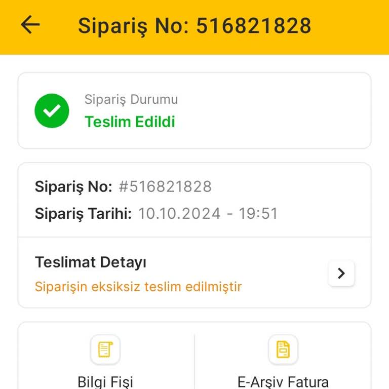 Eksik Ürünler Ve Yetersiz Müşteri Hizmetleri