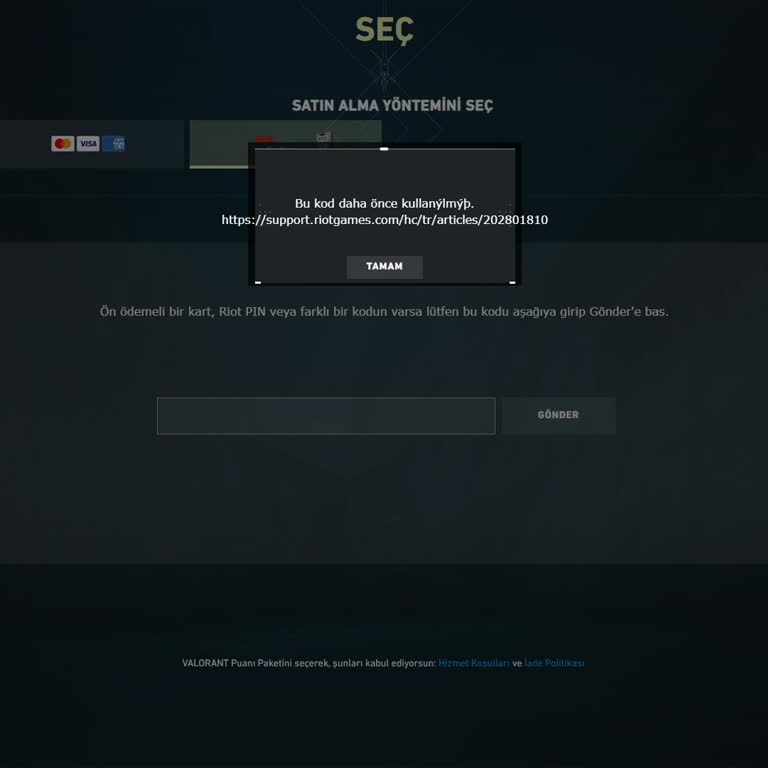Trendyol'dan Alınan Kullanılmış Valorant Kod Sorunu