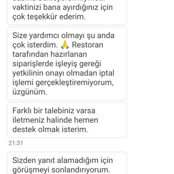 Yemek Sepeti Uygulaması Sipariş Hatası