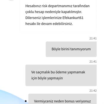 Yanlış Hesap Girişi Ve İptal Edilen Bonus Ödemesi