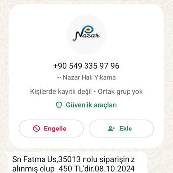 Halı Yıkama Hizmetinde Gecikme Ve Fatura Sorunu
