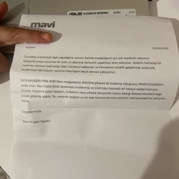 Mavi Markalı Pantolonun Hızla Deforme Olması Ve Garanti Sorunu