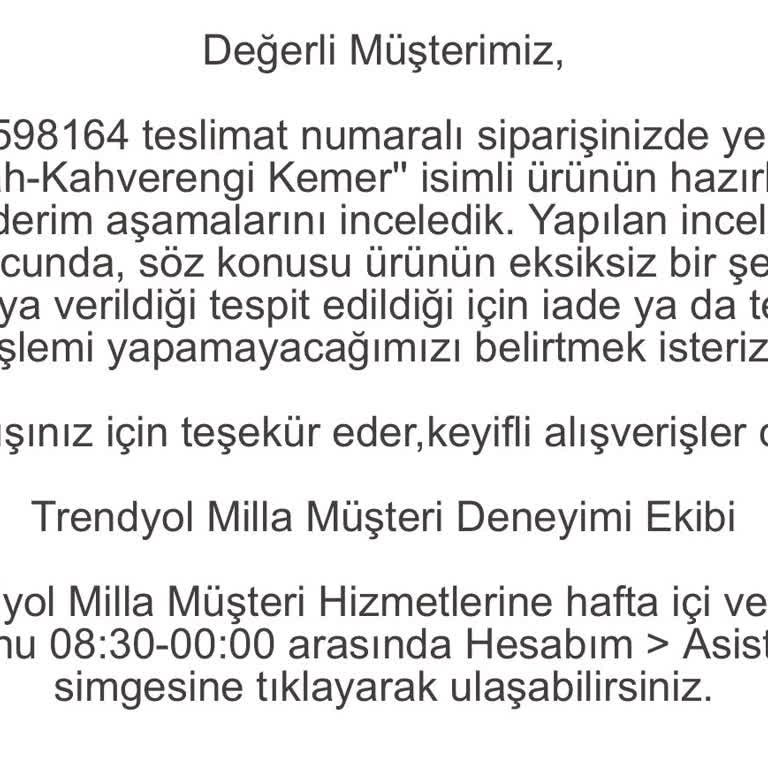 Eksik Ürün Ve Yanlış Gönderim Sorunu
