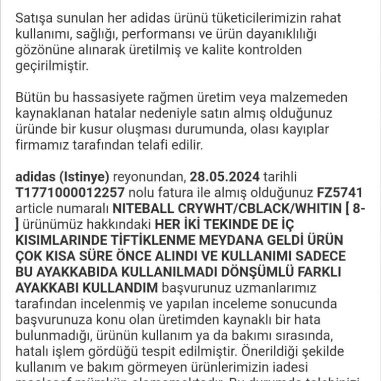 Kısa Sürede Deforme Olan Ayakkabı Ve Red Cevabı