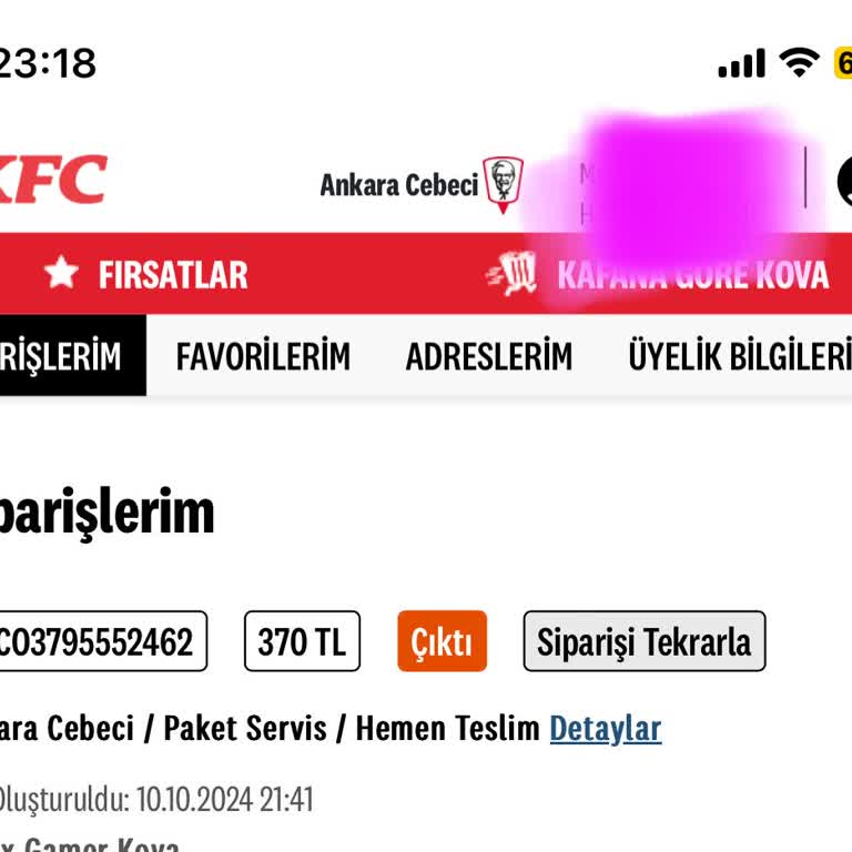 KFC Sipariş Gecikmesi Ve İletişim Sorunu