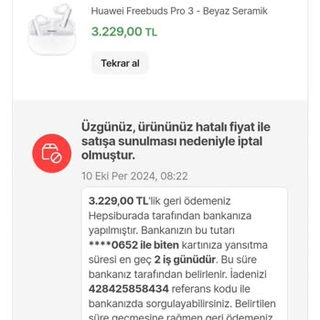 Yanlış Fiyat İddiasıyla İptal Edilen Siparişe Tepki