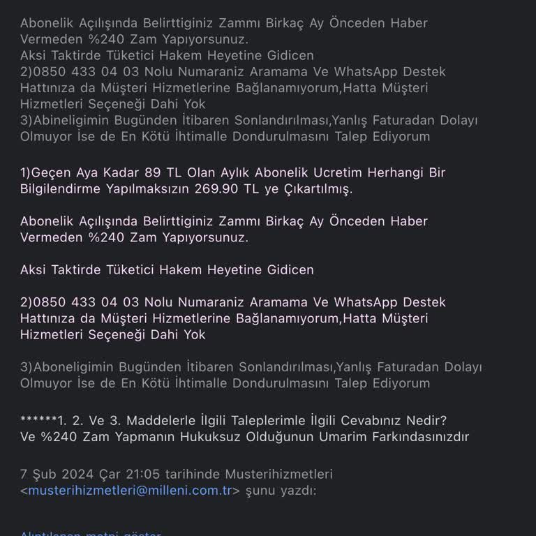 Millenicom'un Abonelik İptal Sürecindeki Zorluklar Ve Fatura Sorunu