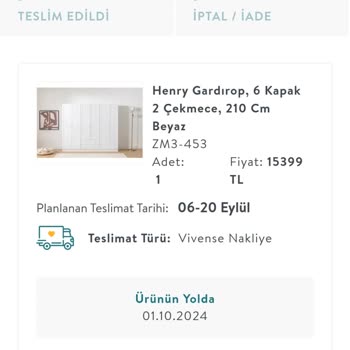 Vivense Gardırop Teslimatında Sürekli Erteleme Ve İletişim Sorunları