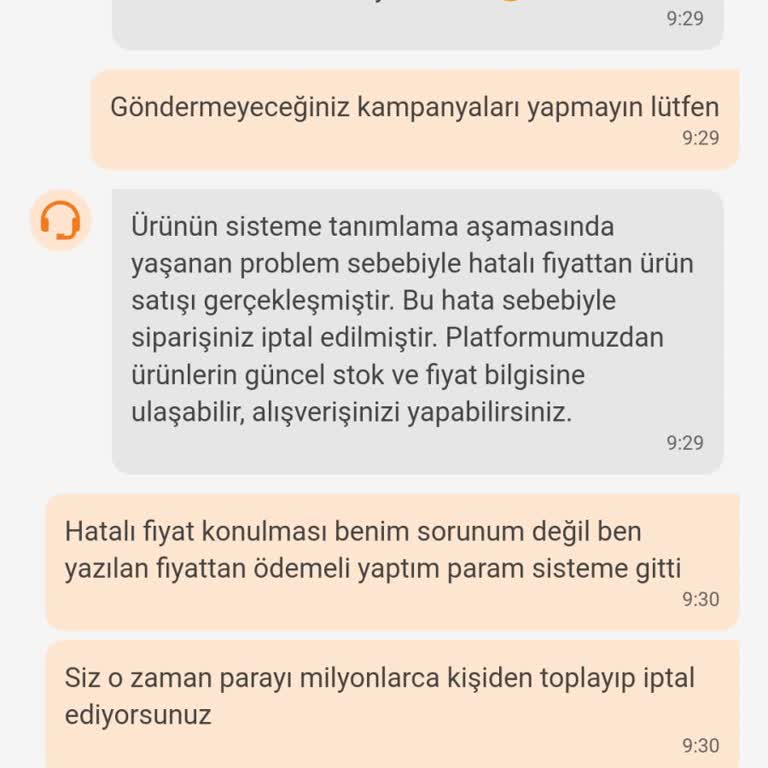 Trendyol'dan Bilgi Verilmeden İptal Edilen Sipariş