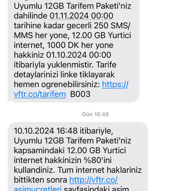Vodafone'da Hızla Tükenen İnternet Paketi Sorunu