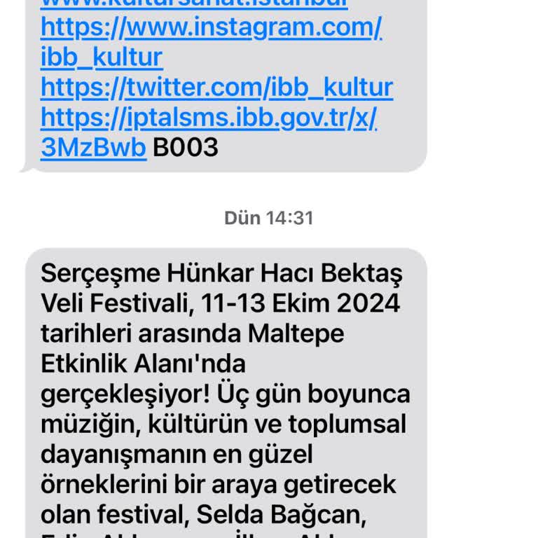 İBB Kültür Müdürlüğü SMS İptal Sorunu