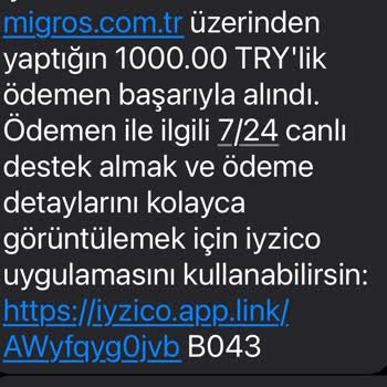 Migros Ödemesi Yapılan Dijital Kodlar Tarafıma Ulaşmadı!