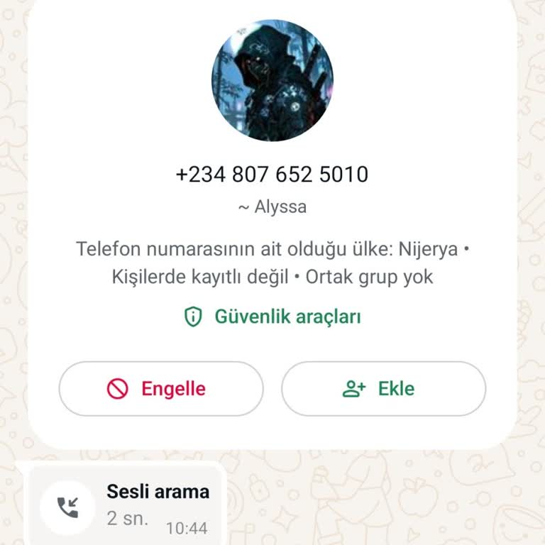 Bilinmeyen Numara İle Nijerya'dan Gelen Çağrı Hakkında Bilgilendirme Talebi