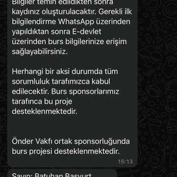 Önder Vakfı (Burs) Kişisel Bilgilerimle Yapılan Yanıltmaca Tehlikesi