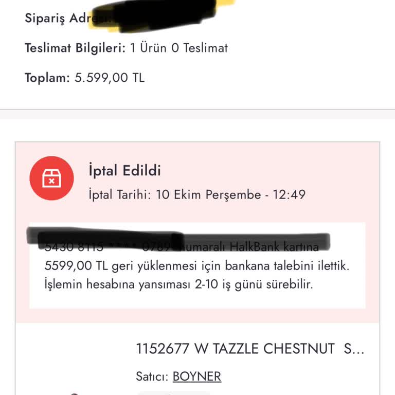 Boyner'de Yaşadığım Sipariş Ve İade Sorunları