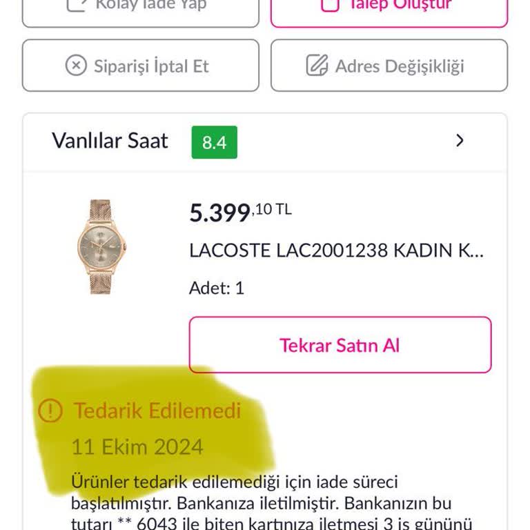 Pazarama'da Tedarik Edilmeyen Ürün Sorunu