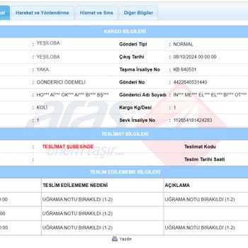 Aras Kargo Şubesi Kuryesinin Saygısız Davranışları