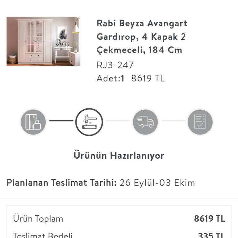 Geciken Gardırop Teslimatı Ve Yetersiz Müşteri Desteği