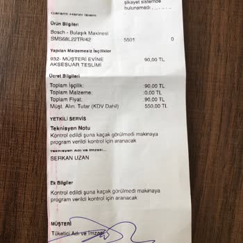 Bosch Bulaşık Makinesi Ve Servis Sorunları