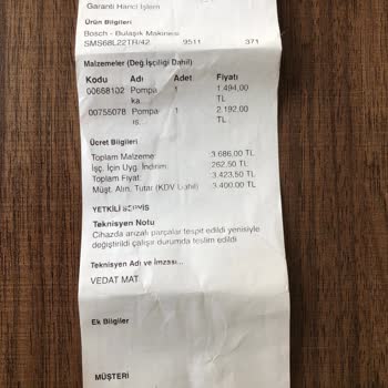 Bosch Bulaşık Makinesi Ve Servis Sorunları