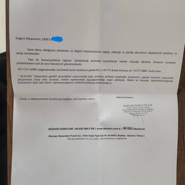 Skechers Ayakkabıda Beklenmedik Açılma Ve Yetersiz Destek Sorunu