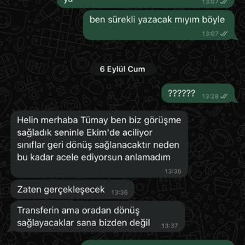 Eğitim Kurumunda Yaşanan İade Sorunu Ve İlgisizlik