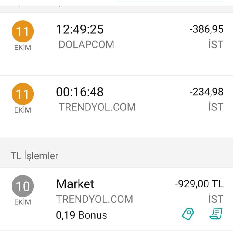 Trendyol'da Bilgim Dışında Yapılan Alışveriş