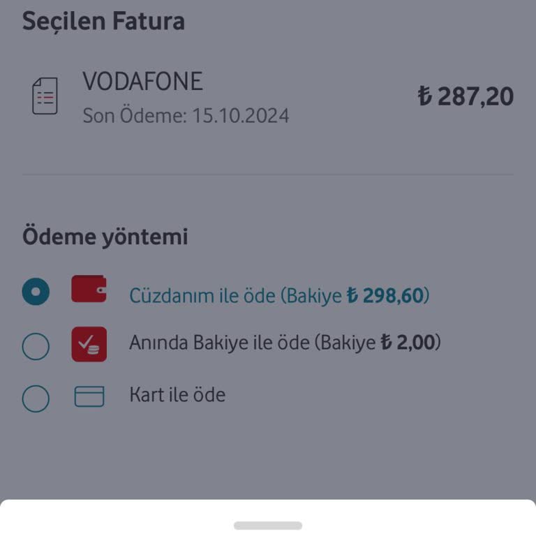 Vodafone Pay'de Hata: Fatura Ödeyemiyorum