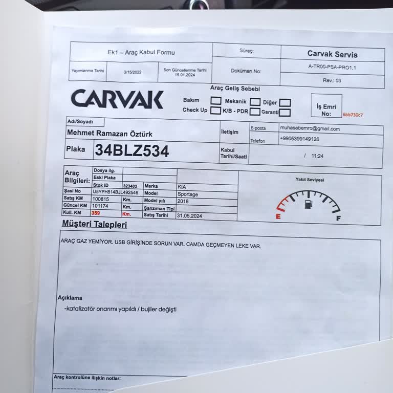 Carvak'tan Aldığımız Kia Sportage'ın Motor Sorunları Ve Müşteri Hizmetleri İhmali