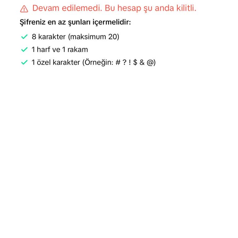 TikTok Hesabına Erişim Sorunu