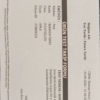 Boyner'den Aldığım Pantolonda Kalite Sorunu Ve Yetersiz Müşteri Hizmeti