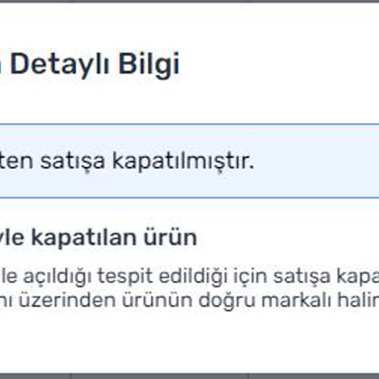Trendyol'da Yanlış Marka Sebebiyle Satış Durdurulması