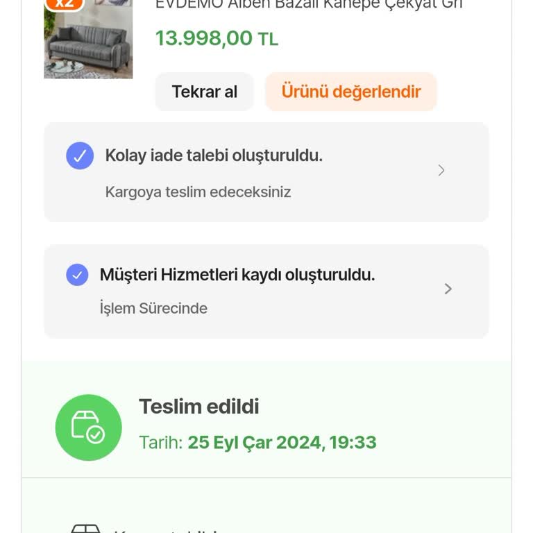 Hepsiburada Kanepelerde Hasar Ve İade Sürecinde Yaşanan Sorunlar