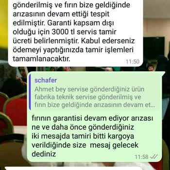 Schafer Fırın Tamir Sürecinde Yaşanan Sorunlar Ve Yanıltıcı Bilgiler
