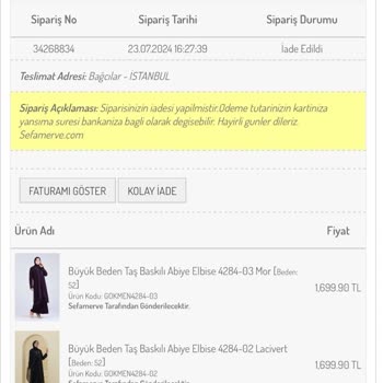 Sefamerve'den İade Ücretini Alamama Sorunu