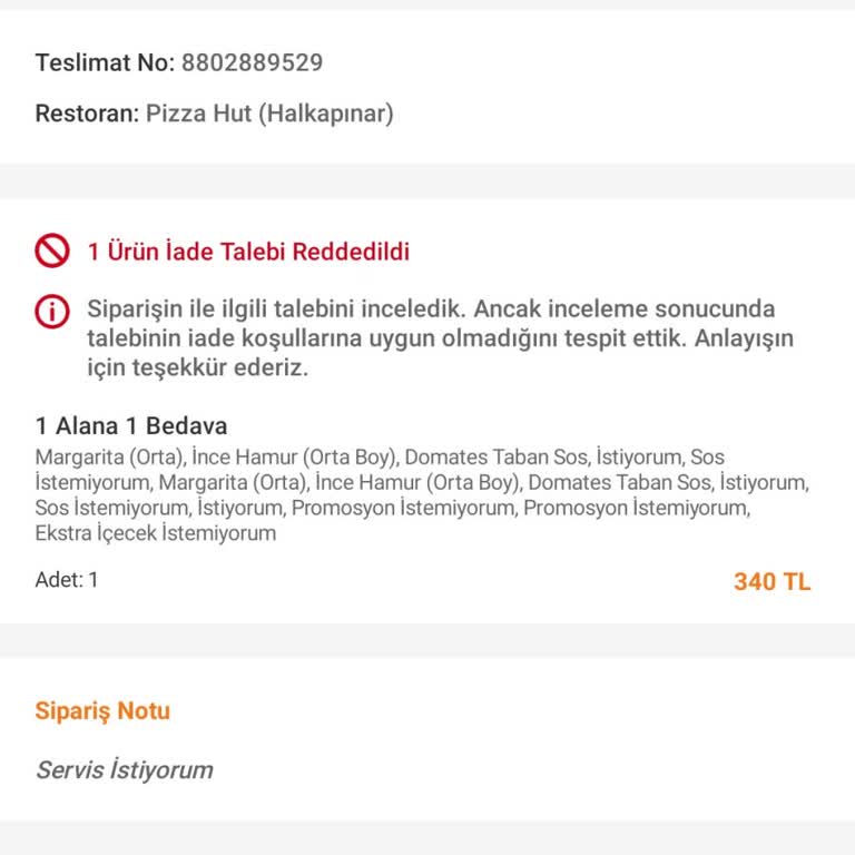 Yanlış Teslimat Bildirimi Ve Destek Eksikliği