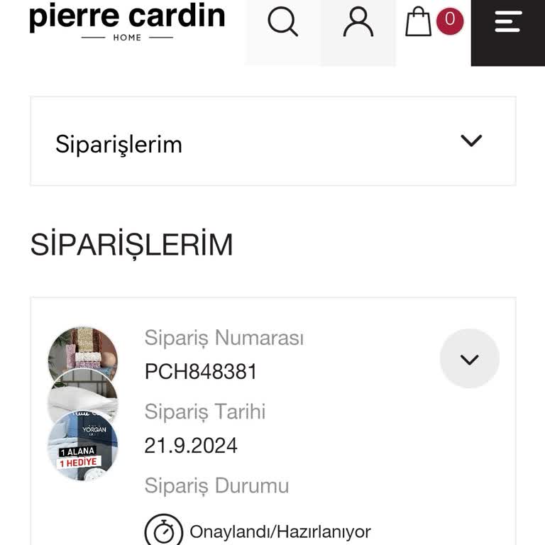 Pierre Cardin Home Siparişimde Belirsizlik Ve Gecikme