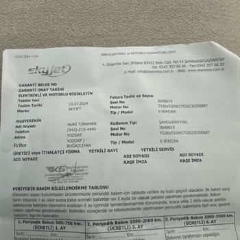 Garanti Kapsamı Dışında Kalan Yeni Bisiklet Sorunu