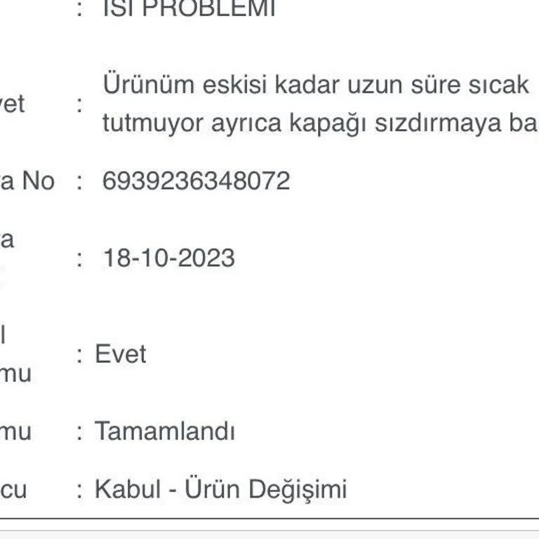 Stanley Termos Garanti Sürecinde İlgisizlik