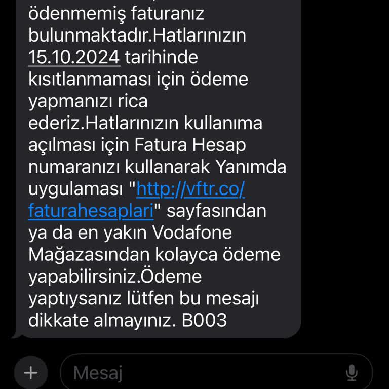 Vodafone Kurumsal Fatura Sorunu
