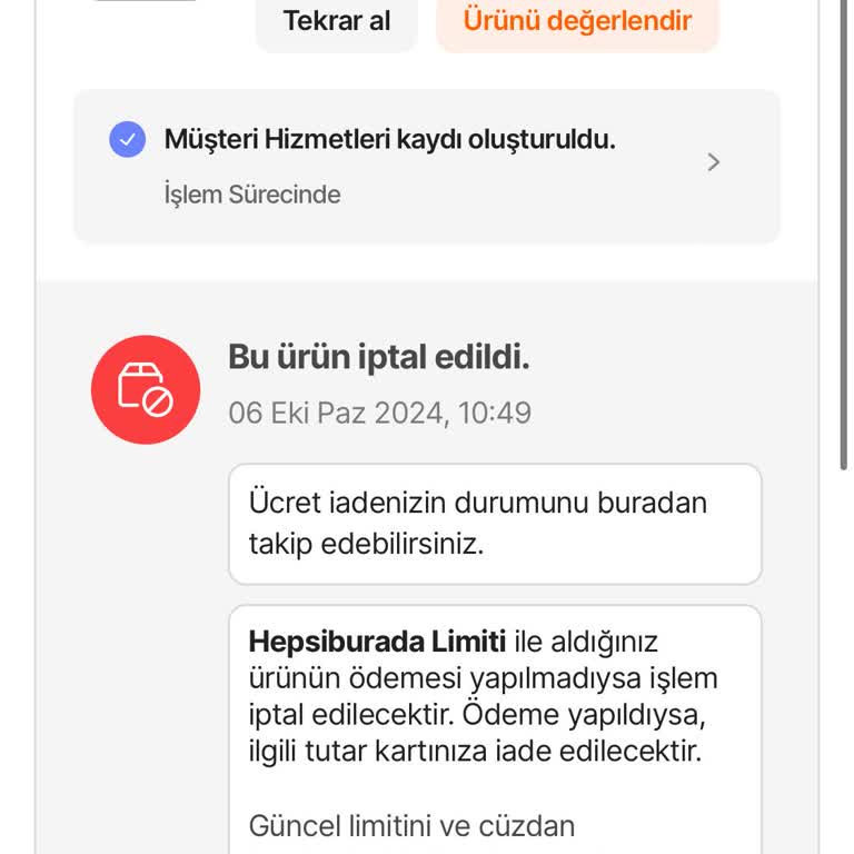 Hepsiburada'da İptal Edilen Sipariş Ve İade Sorunu