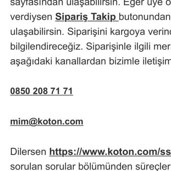 Koton Online Alışverişte Stok Sorunu Ve İptaller