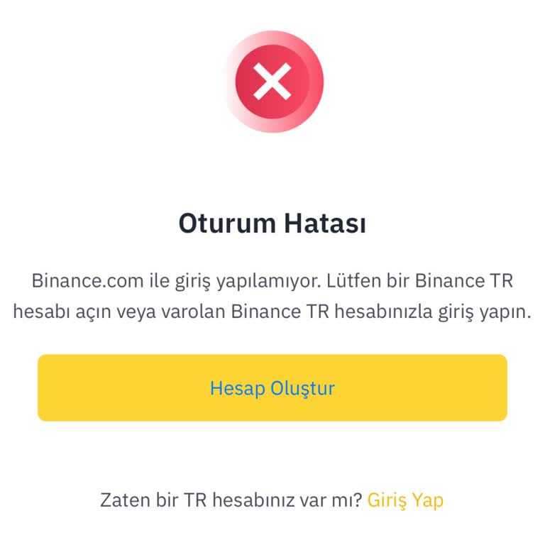 Binance Hesap Bağlantı Sorunu