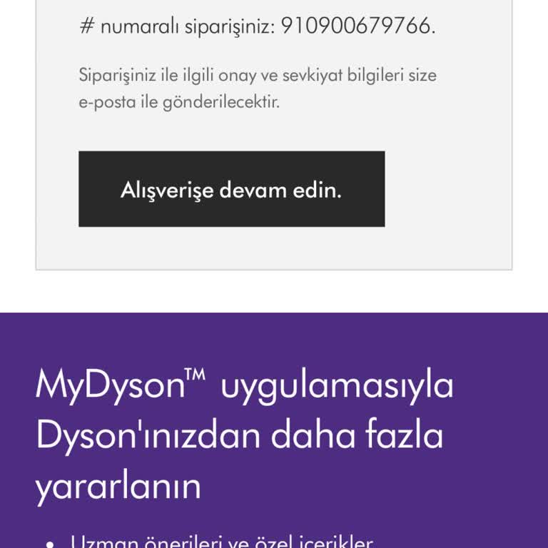 Dyson Siparişim Kargoya Verilmiyor!