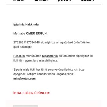 Sipariş İptali Ve Yetersiz Bilgilendirme Sorunu